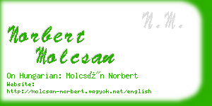 norbert molcsan business card